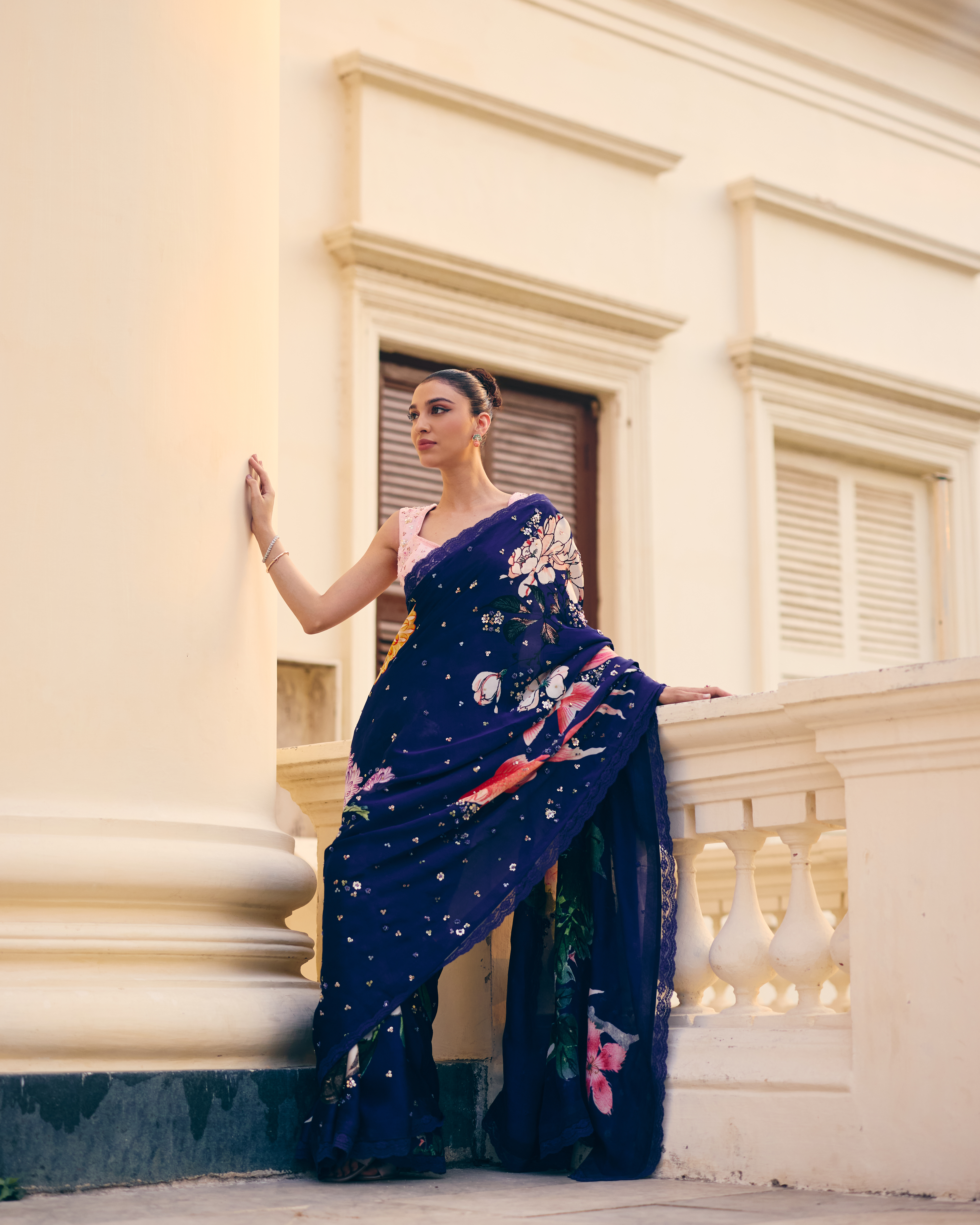Blue Aqua Saree Set — Aurelle collection — image 2